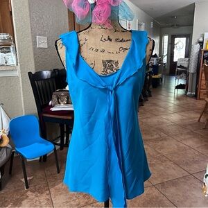 Banana Republic Vibrant Blue Tie-Front Blouse